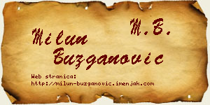 Milun Buzganović vizit kartica